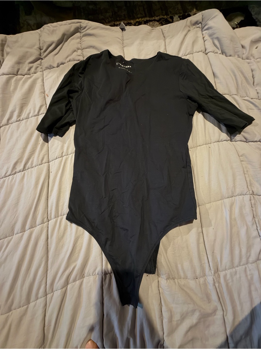 Everlane Black Short-Sleeve Stretch Bodysuit